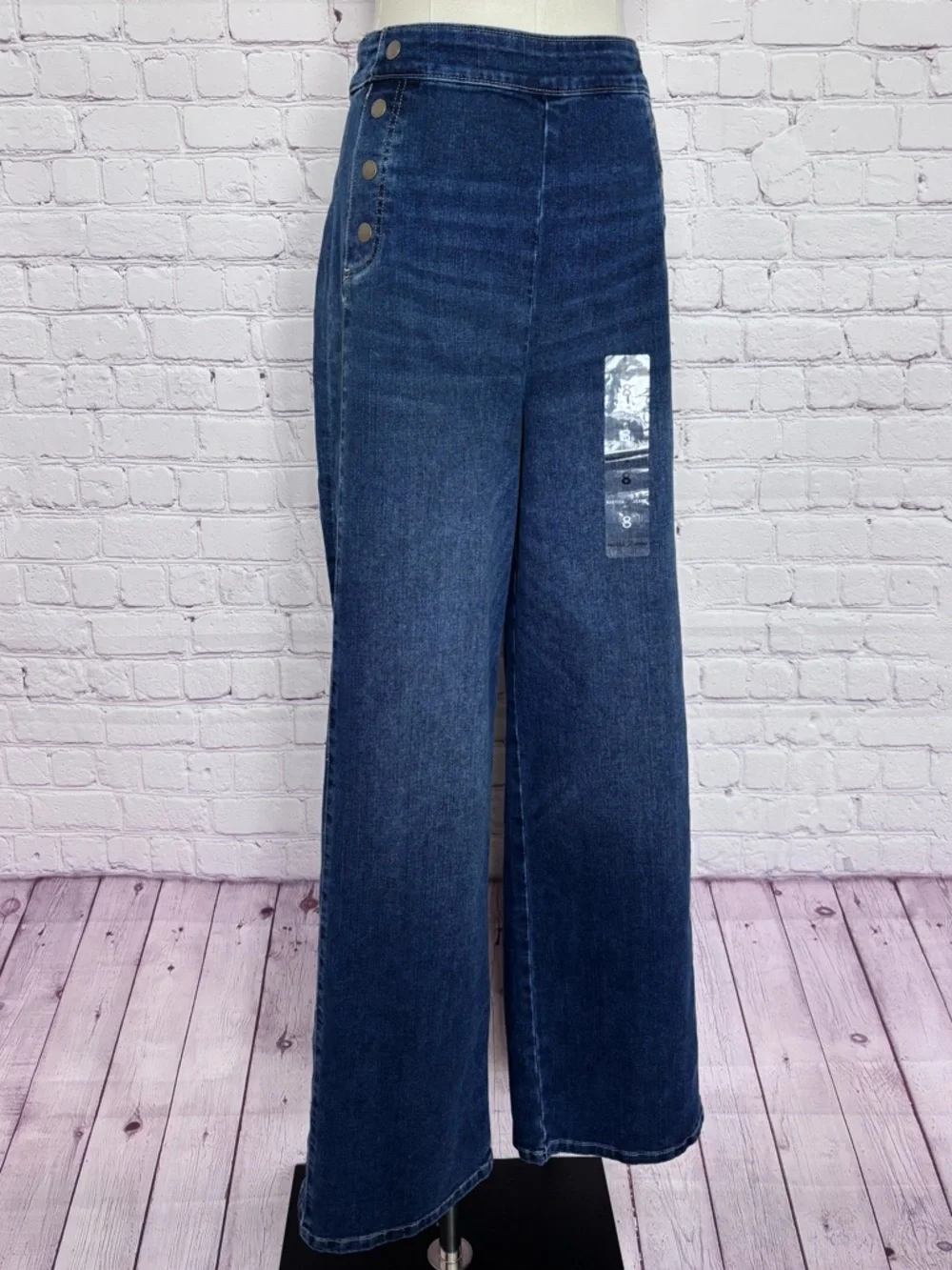 NAUTICA JEANS Wide Leg High Waist Side-Zip Sailor Jean--NWT--8 - Picture 10 of 16